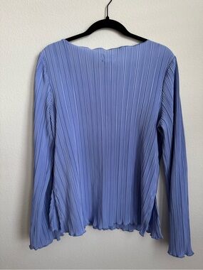 a new day Periwinkle Pleated Long-Sleeve Top